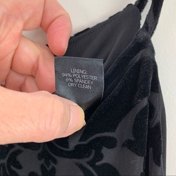 AQUA Sleeveless Black Burnout Velvet Pattern Little Black Dress S - Picture 13 of 13